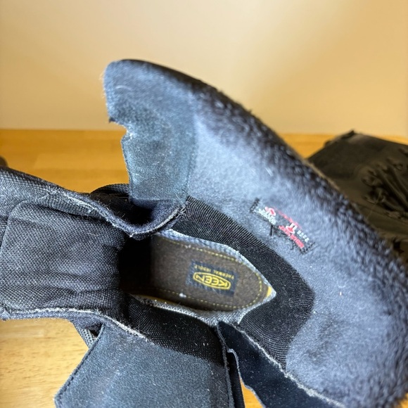 KEEN Women’s 7 Greta Tall Black Boots Leather Lace Up Warm Winter Waterproof New - Picture 5 of 10